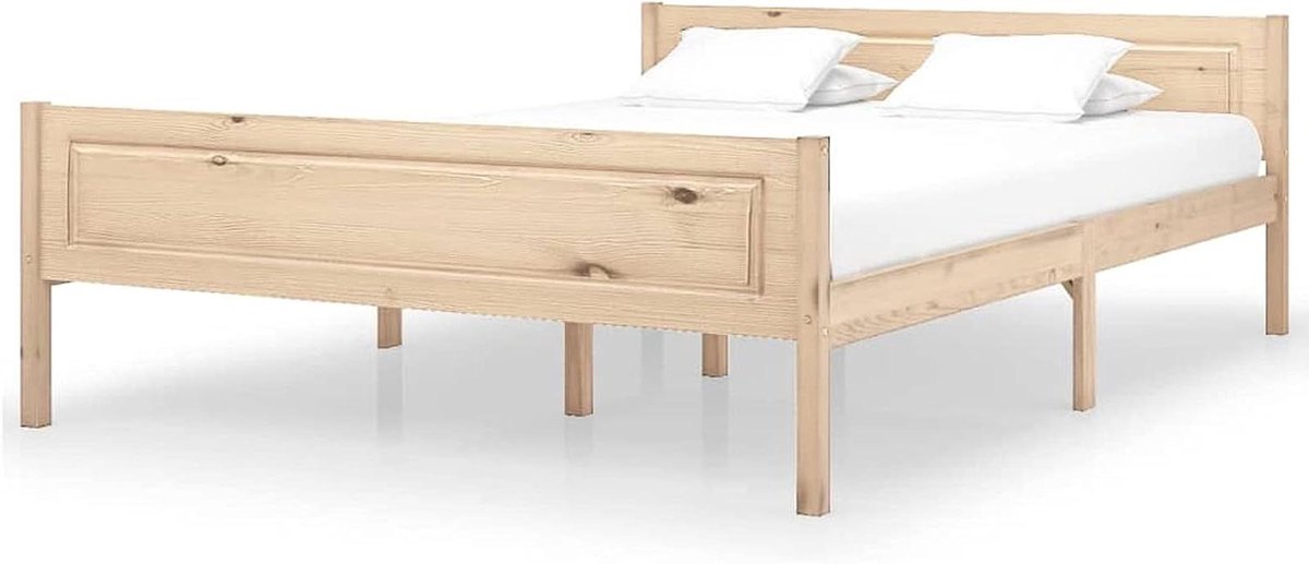 Houten Bedframe - Massief Hout - Slaapkamer Inrichten - Robuuste Constructie - 120 x 200 c