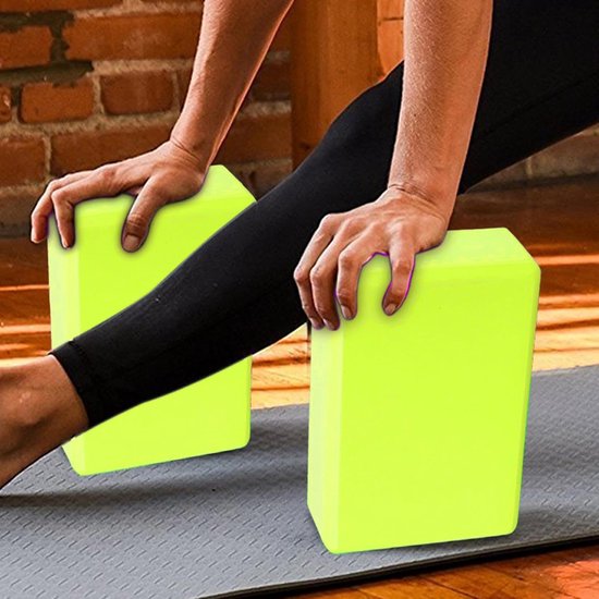 Yogablokken Set - Schuimstenen - Balans Verbeteren - Hoge Dichtheid Schuim - 23x15x7.6cm - Groen — afbeelding 5