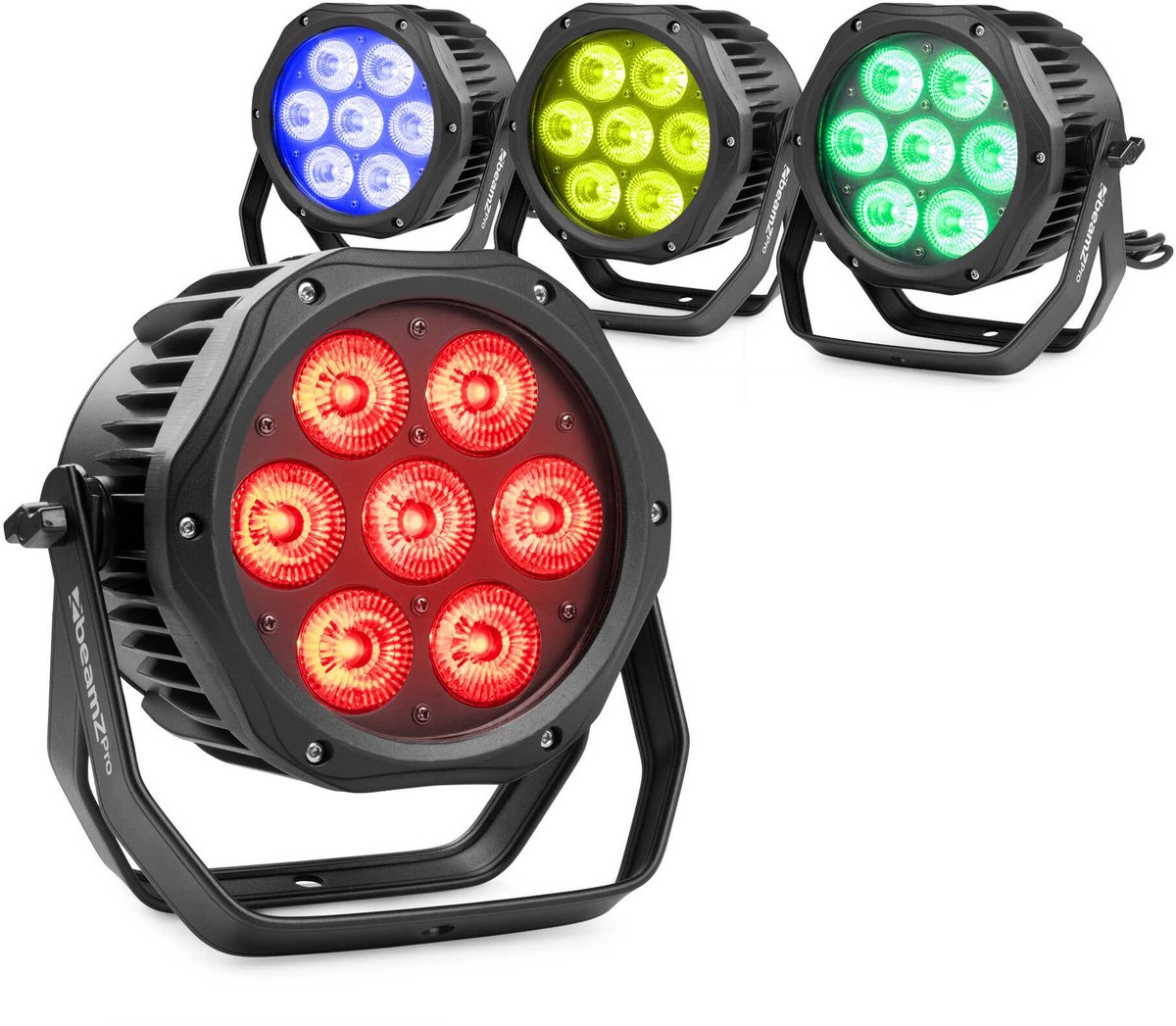 BeamZ Pro set van 4 BWA410 aluminium LED Parren - RGBW voor buiten 7x 10W