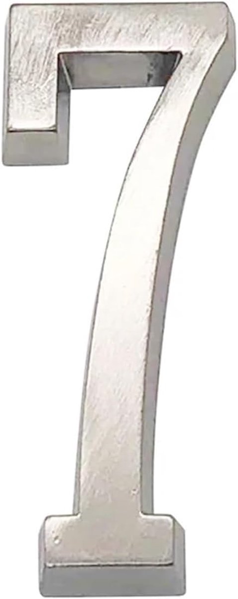 Huisnummer Sticker - Deurnummer Adresbord - Buiten Huis - Zinklegering Nikkel - 101 mm Hoog - Gesatineerd