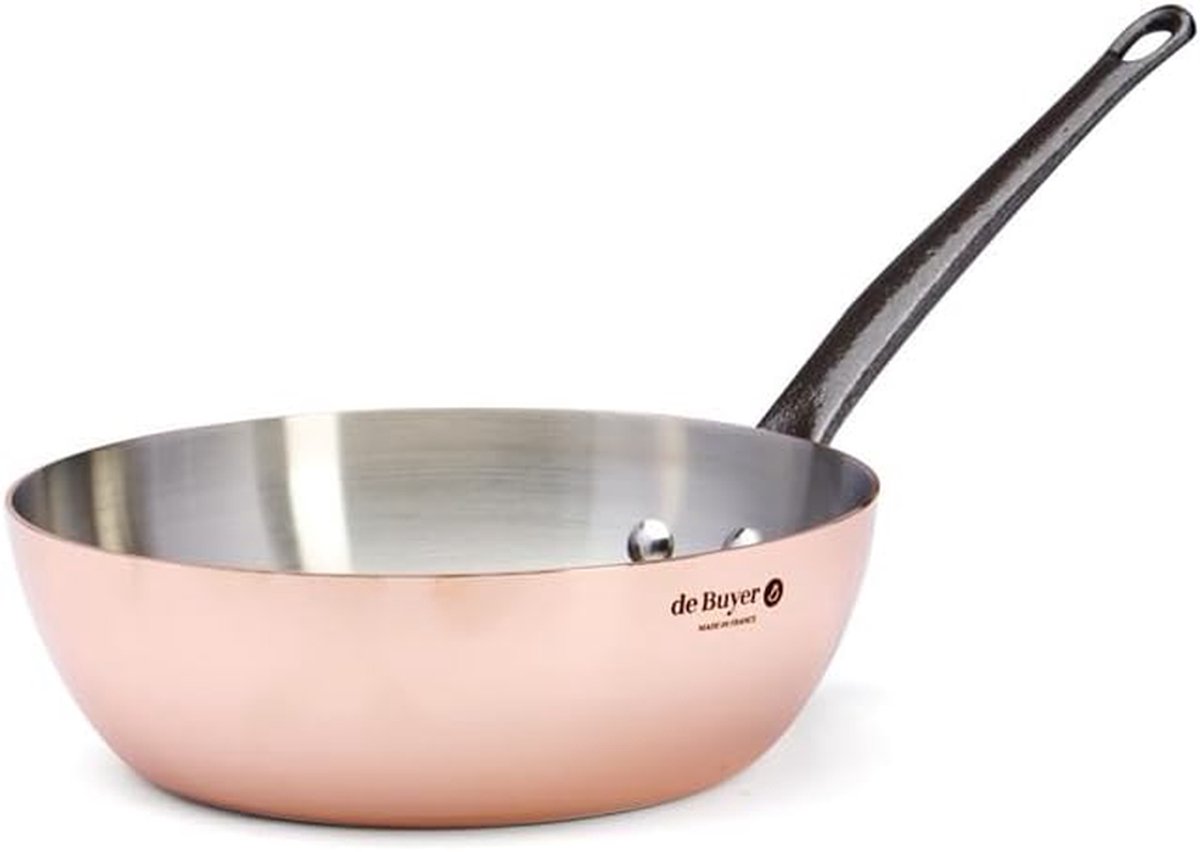Hapjespan Roestvrij - Koekenpan - Snel Bruinen - Dikwandig Professioneel - 20 cm - Zilver