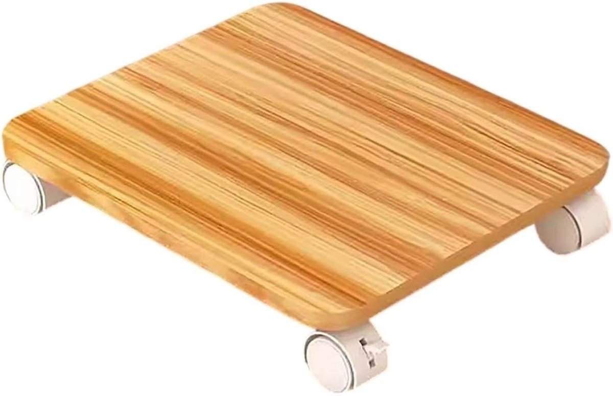 Printerstandaard Verrijdbaar - Mobiele Printermeubel - Kantoor Thuis - Afgeronde Hoeken - 40x35 cm - Bruin