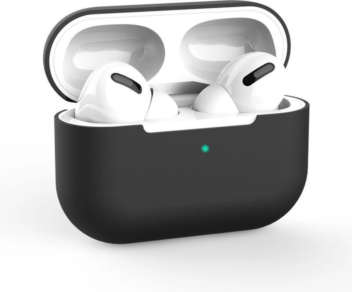 Hoesje geschikt voor Apple AirPods Pro - Siliconen case - AirPods cover - Protective case - Beschermhoes - Hoes oortjes - Softcase - Oplaadcase bescherming - Krasbestendig - Zwart - 1 stuk - Jony
