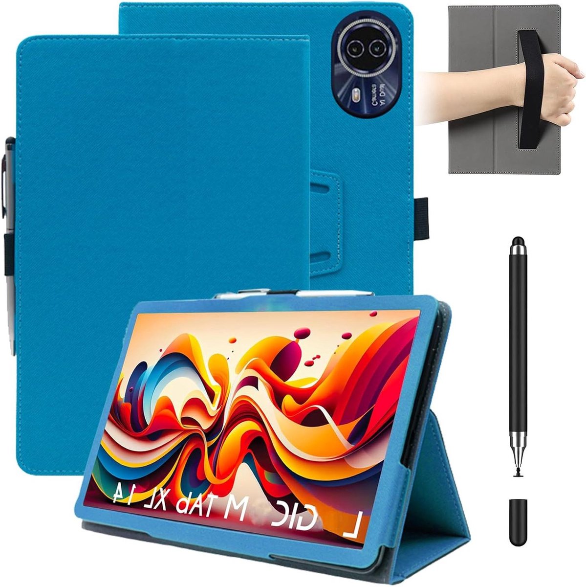 Tablethoes - Beschermhoes - Tablet Gebruik - Multihoek standaard - 14 inch - Blauw