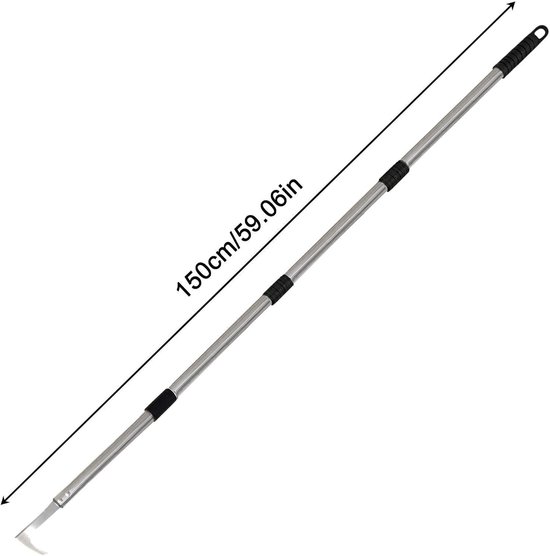 Voegenkrabber Onkruidborstel - Tegelreiniger Draadborstel - Terras Onderhoud - Ergonomische Steel - 44 cm - Grijs — afbeelding 5