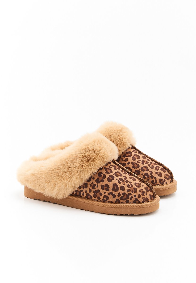 Damart - Thermolactyl muiltjes van imitatiebont - Dames - Bruin - 40