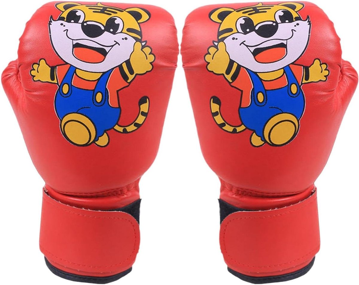 Kinder Bokshandschoenen - Trainingshandschoenen - Sport Training - Ademend PU Leer - 3-12 Jaar - Rood