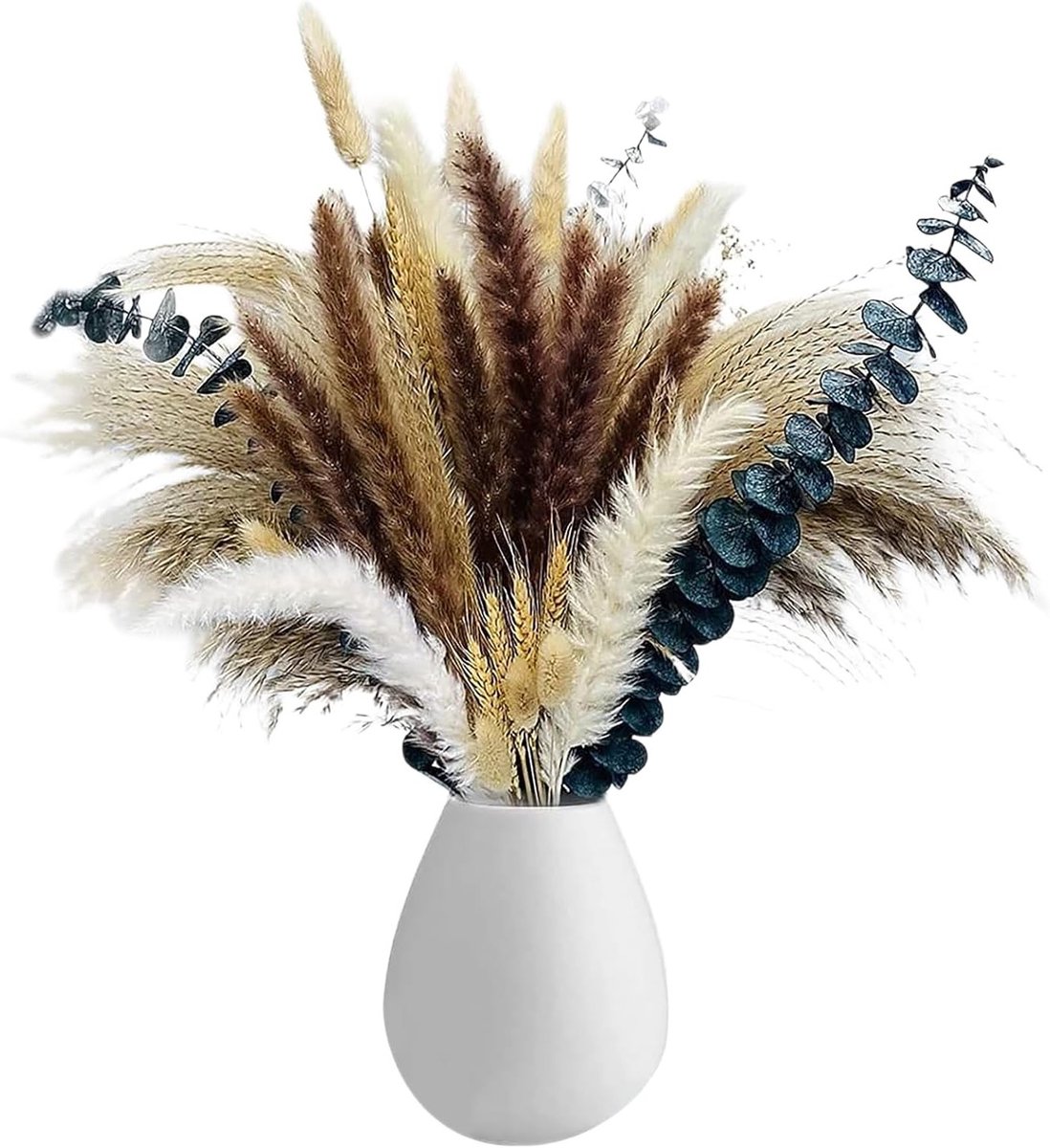 Gedroogde Bloemen Boeket van Pampas 33-43 cm voor Bruiloft, Woonkamer en Boho Interieurdecoratie