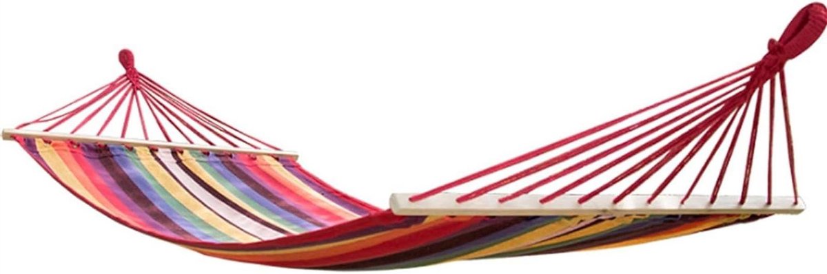 Hangmat Camping - Nylon Nettouw - Ontspannen Buiten - Dubbelstrengig Touw - 200 X 80 Cm - Gekleurd