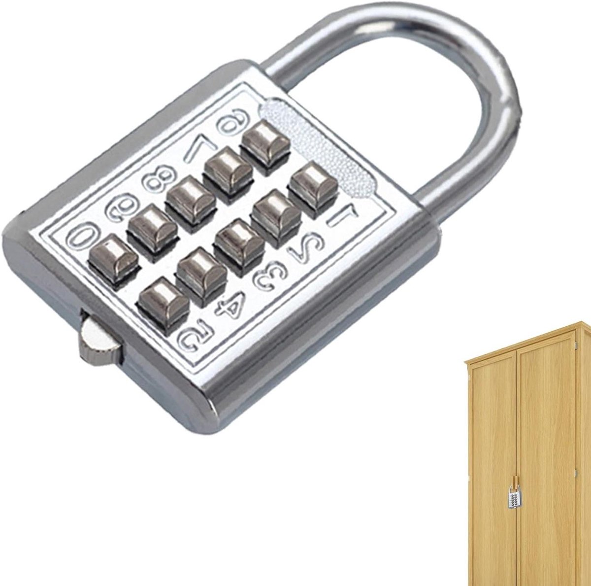 Digitaal Cijferslot - Codeslot Kluisje - Waardevolle Spullen Beveiligen - 4-Cijferig Instelbaar - 34 x 23 x 15 mm - Zilver