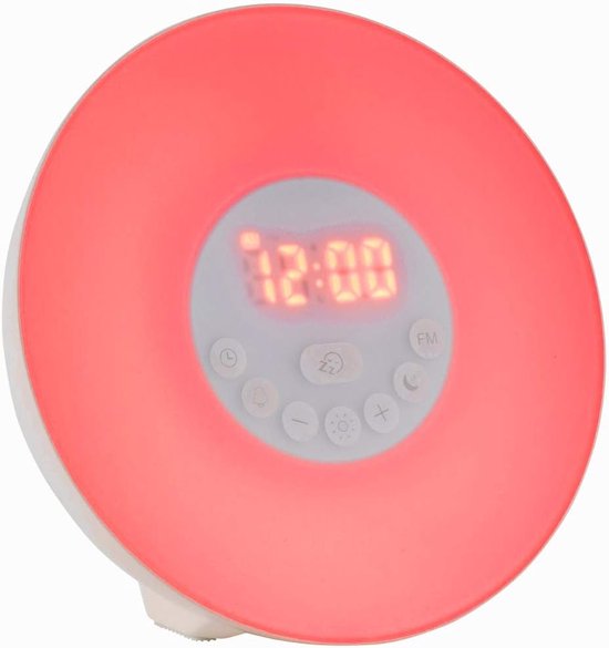 Daglichtwekker - Weklamp met licht - Natuurlijk wakker worden - Gesimuleerde zonsopgang - 170 mm diameter - Wit — afbeelding 2