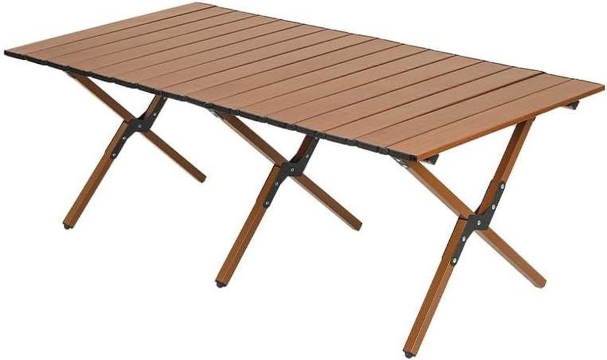 Opvouwbare campingtafel - Picknicktafel oprolbaar - Buiten dineren - Verstelbare poten - 108 x 71 cm - Aluminium