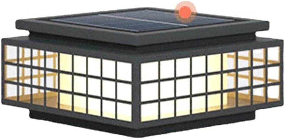 Tuinlamp op zonne-energie - Paalverlichting RVS - Buitenverlichting Tuin - IP54 Waterdicht - 30 cm Hoog - Zwart