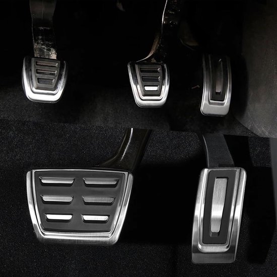 Autopedaal Set - Pedaalhoezen - Comfortabel Rijden - Antislip Ontwerp - 3 Delen - Zwart Zilver — afbeelding 3