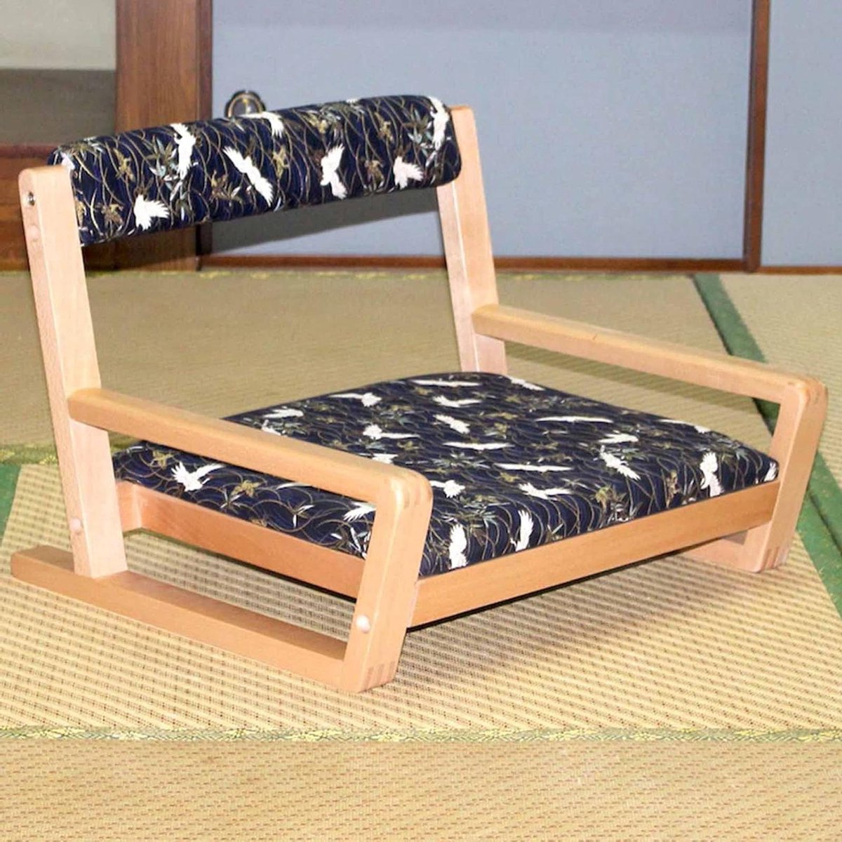 Houten vloerstoel - Tatami stoel - Ontspannen Zitten - Ergonomisch ontwerp - 35.5x46.5x54c