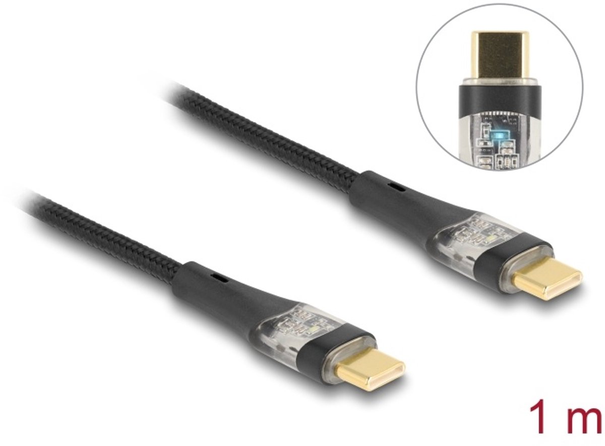 DeLOCK 80763 USB-kabel USB 2.0 1 m USB C Zwart