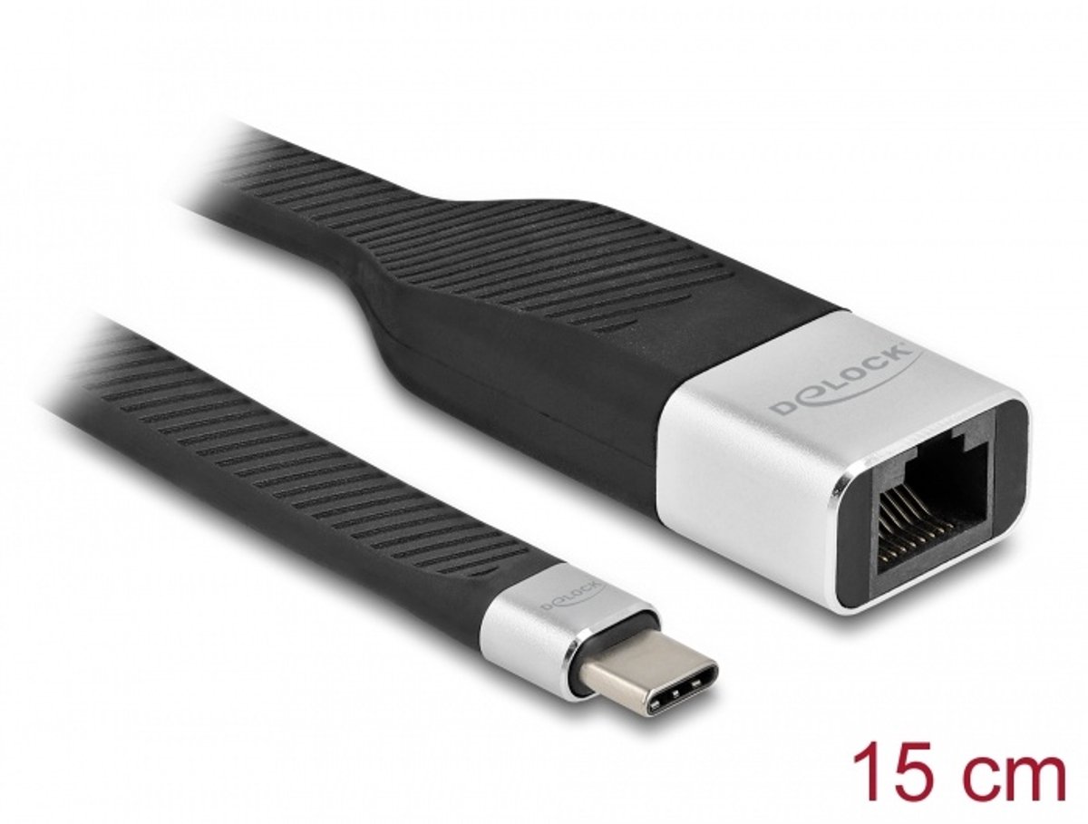 Delock FPC Flat Ribbon Cable USB Type-C™ to Gigabit LAN 10/100/1000 Mbps 15 cm