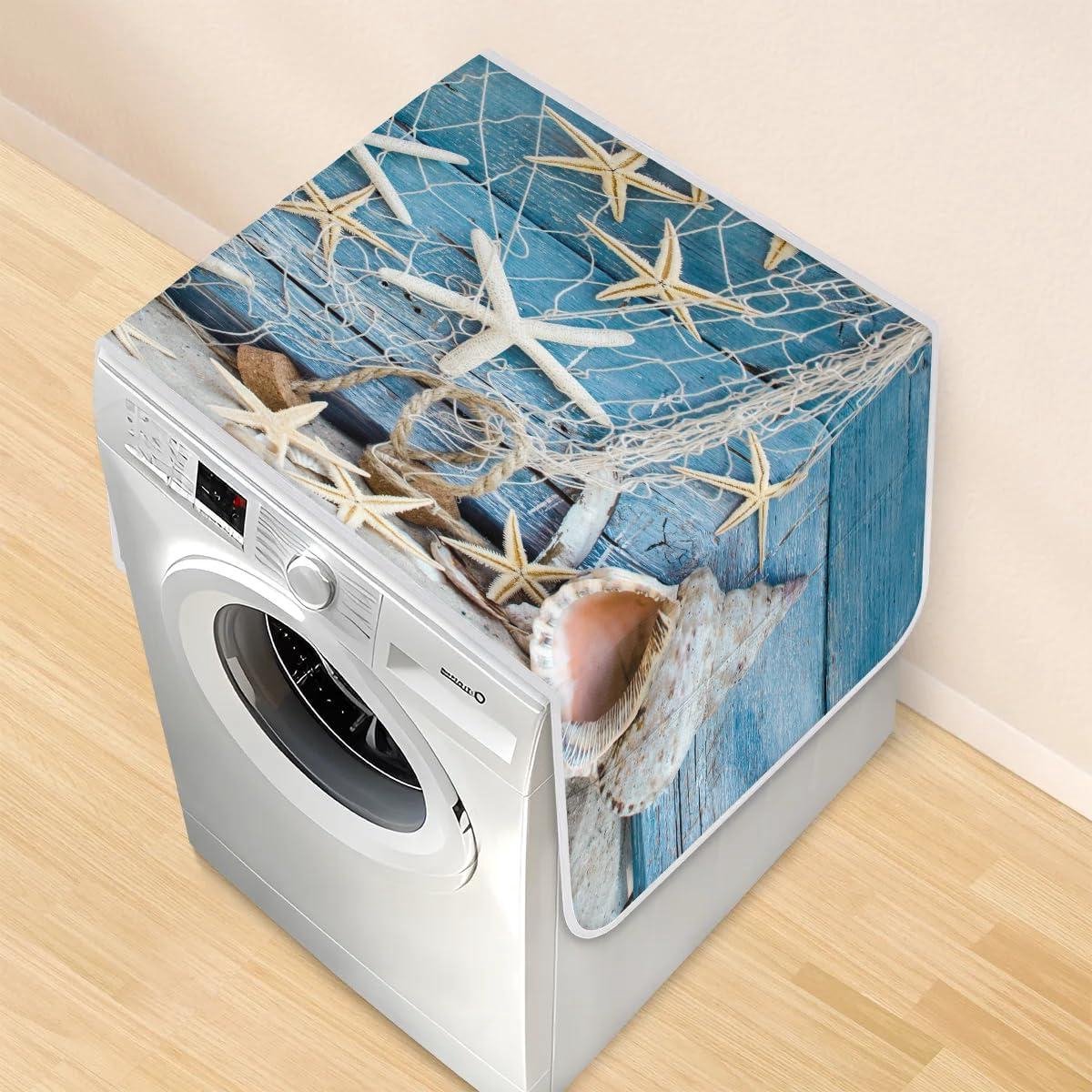 Wasmachine Drogerhoes Apparaat Beschermer Apparaten Beschermen Met Opbergvakken 117 x 48.5 cm Zeeschelpen Zeester