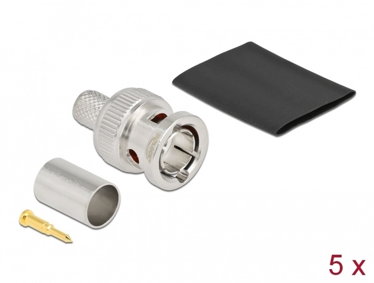BNC -plug voor het krimpen van RG6 met bijpassende krimpbuis