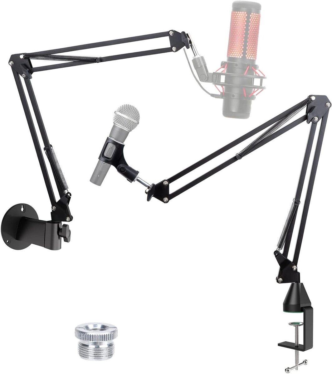 Universele Microfoonstandaard - Microfoonarm met Verbeterde Stevige Klem, Wandmontage en Microfoonhouder voor Diverse Microfoons zoals Blue Yeti en HyperX QuadCast