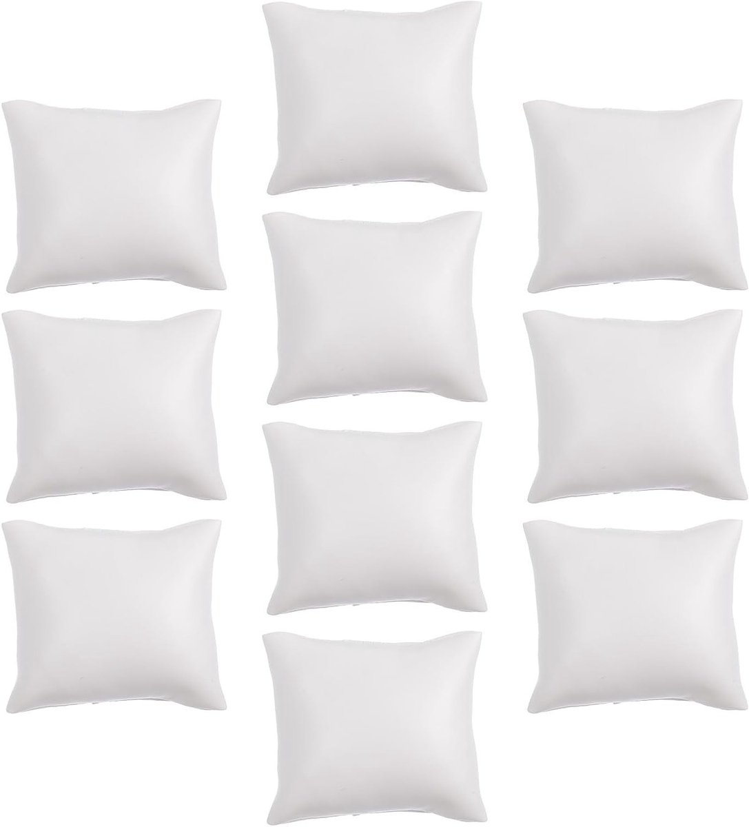 10-delige horloge doos met kussens voor horloges en armbanden, PU leren opbergkussens voor sieraden en horloge-organizer in het wit