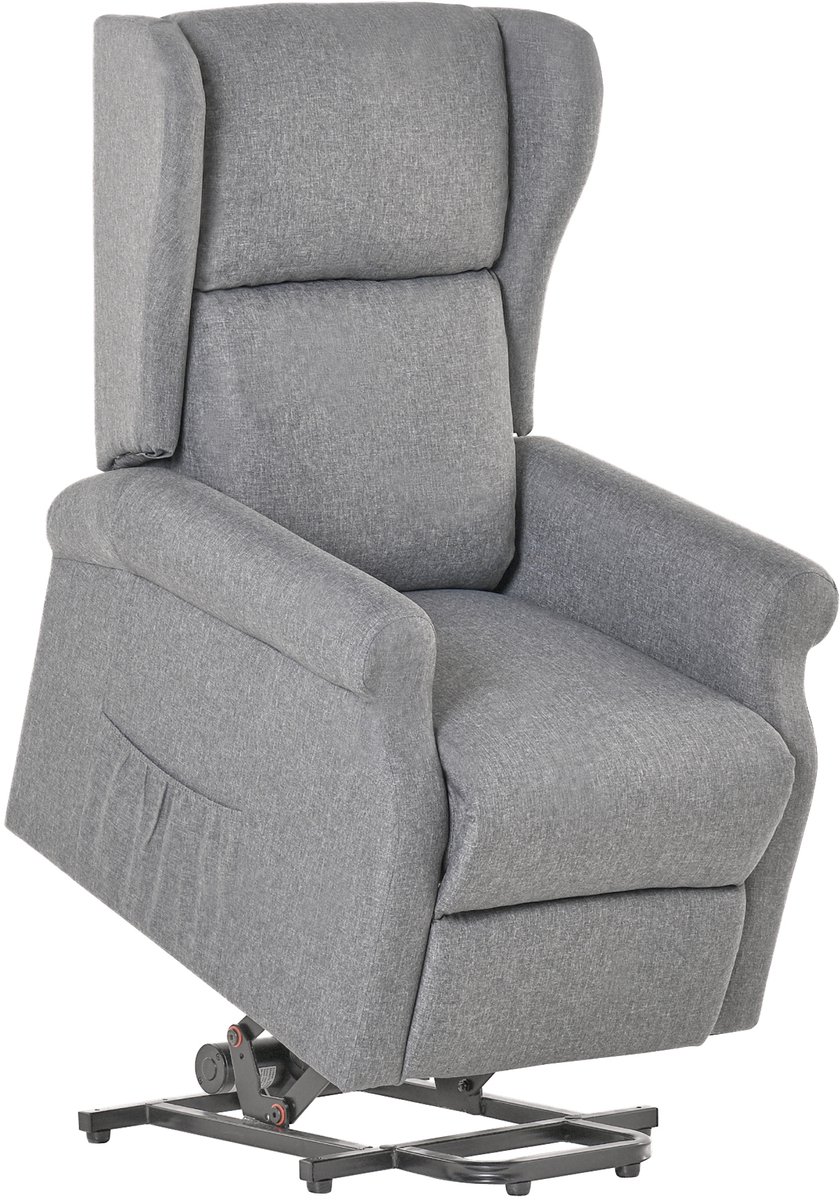 HOMCOM - Relaxfauteuil - met sta-op functie - met ligfunctie - Grijs