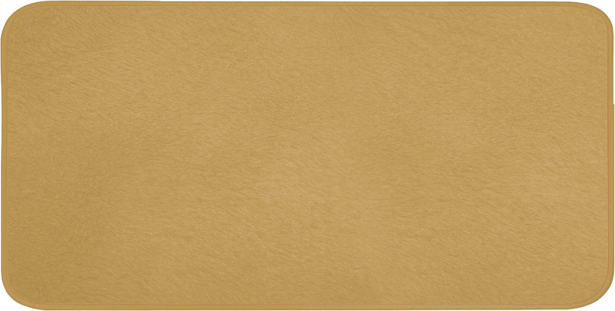 Badmat 120x60 cm - Antislip - Okergeel - Kleur - Herfst - Geel - Effen - Kleuren - Badmatten voor badkamer - Badkamermat - Douchemat - Badkamer mat
