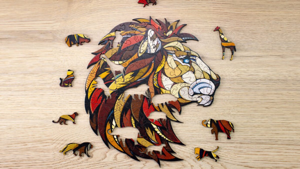Eco Wood Art Houten Legpuzzel Leeuw - Puzzel Volwassenen - Dierenpuzzel - Hout