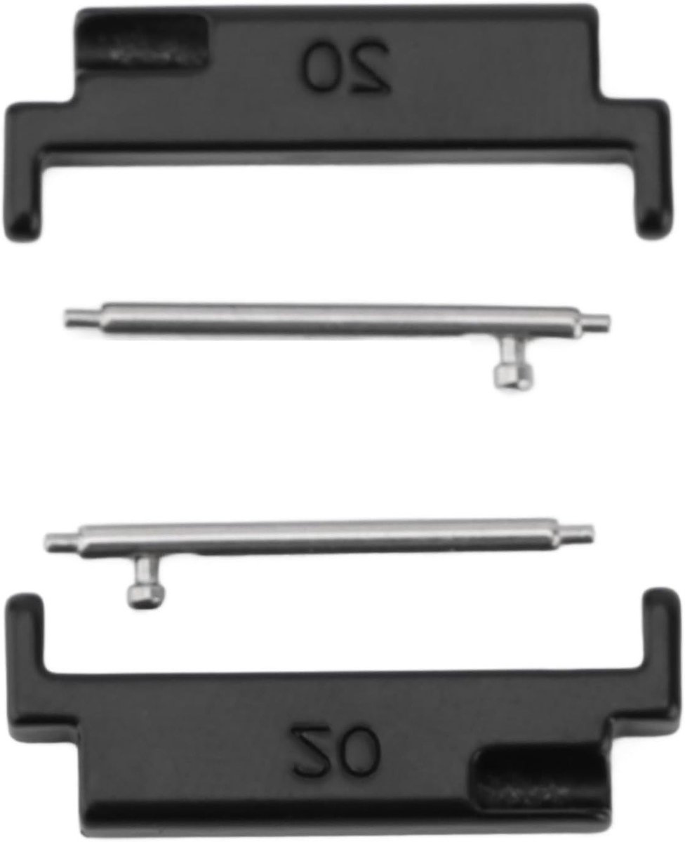 1 Paar Metalen Horlogebandadapter 20 tot 22 mm voor Verbindingsadapter met Veerstaven, Zwart, Geschikt voor Diverse Horloges en Bandjes