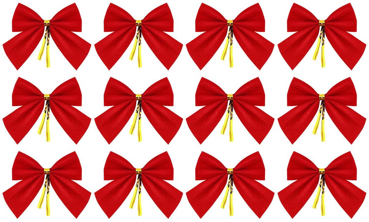 Kerstrozetten Kerstdecoratie rood 12-pack