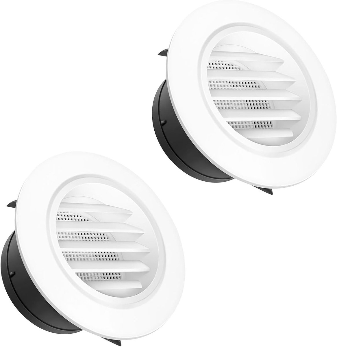 Ronde Ventilatierooster 100 mm van Wit Plastic met Insectenbescherming voor Garage, Badkam