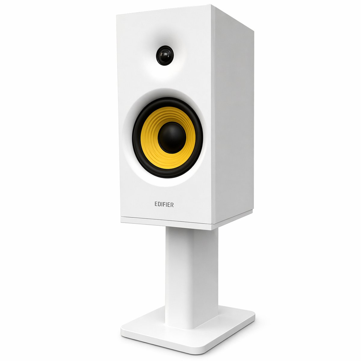 Speaker Stand Voor Edifier R1080BT - Desktop Speaker Standaard - Verhoogde Audio Positionering 16 CM - Compact Bureau Design - Kabelmanagement - Stabiele Voet - Minimalistisch Interieur Accessoire - Wit