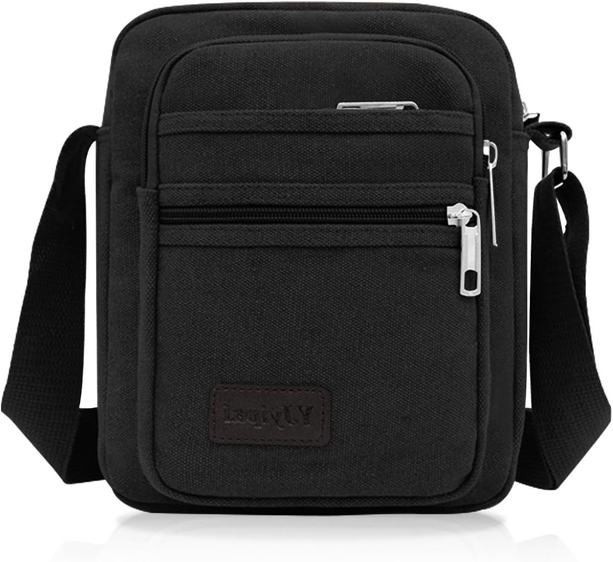Casual Crossbody Bag van Canvas, Multi-Pocket Schoudertas voor Sport, Reizen en Fietsen met Verstelbare Schouderriem