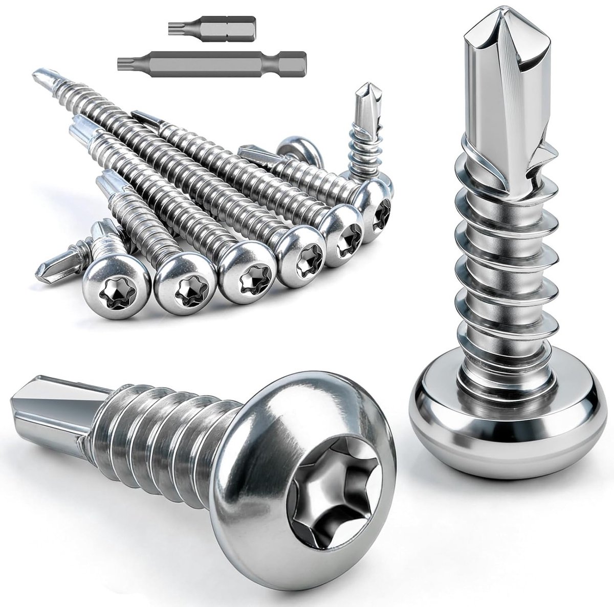 120 RVS Torx Schroeven M4.2 x 13 mm met Lenskop - Zelfborende en Zelftappende Schroeven voor Metaal en Dakbedekking