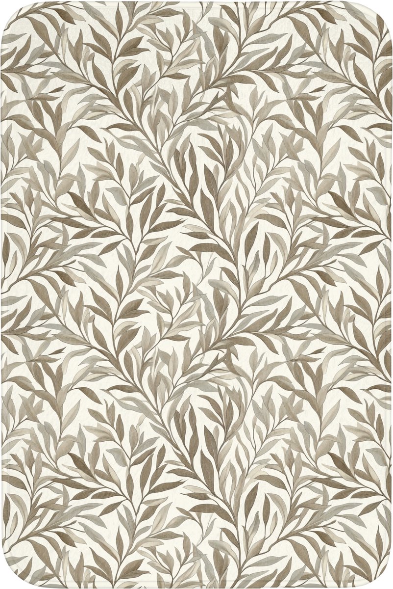 WC mat 60x90 cm - Antislip - Takken - Botanisch - Taupe - Toiletmat - Vloermat - Douchemat