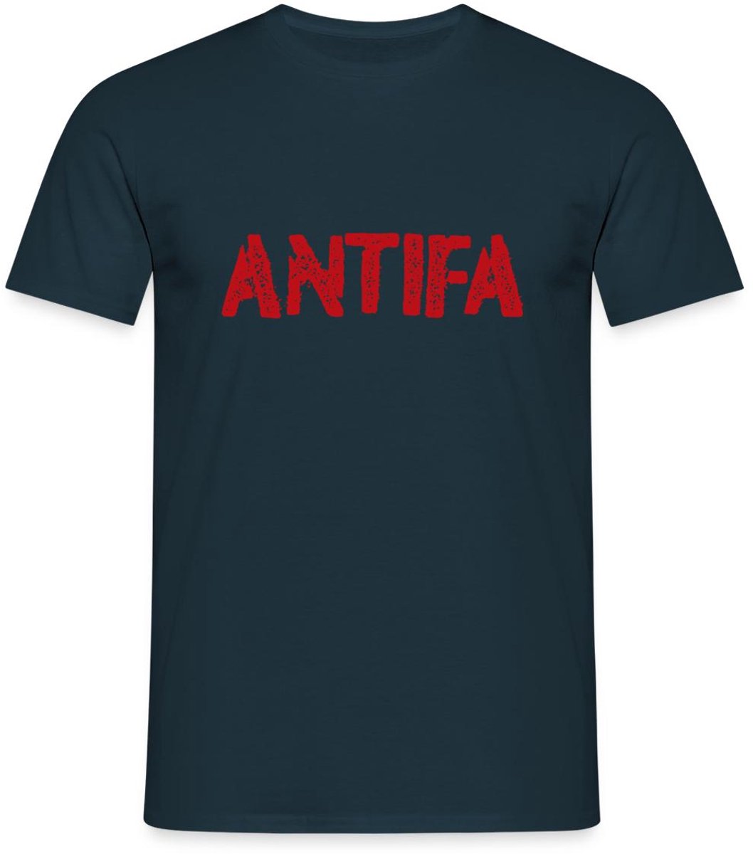 Antifa Rood Letterbeeld Statement T-Shirt Heren