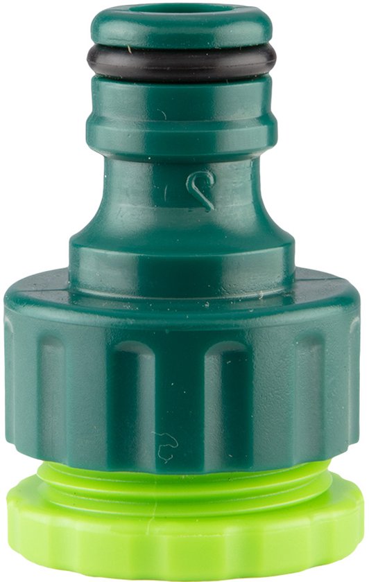 Groene slangkoppeling met een groene ring aan de onderkant.