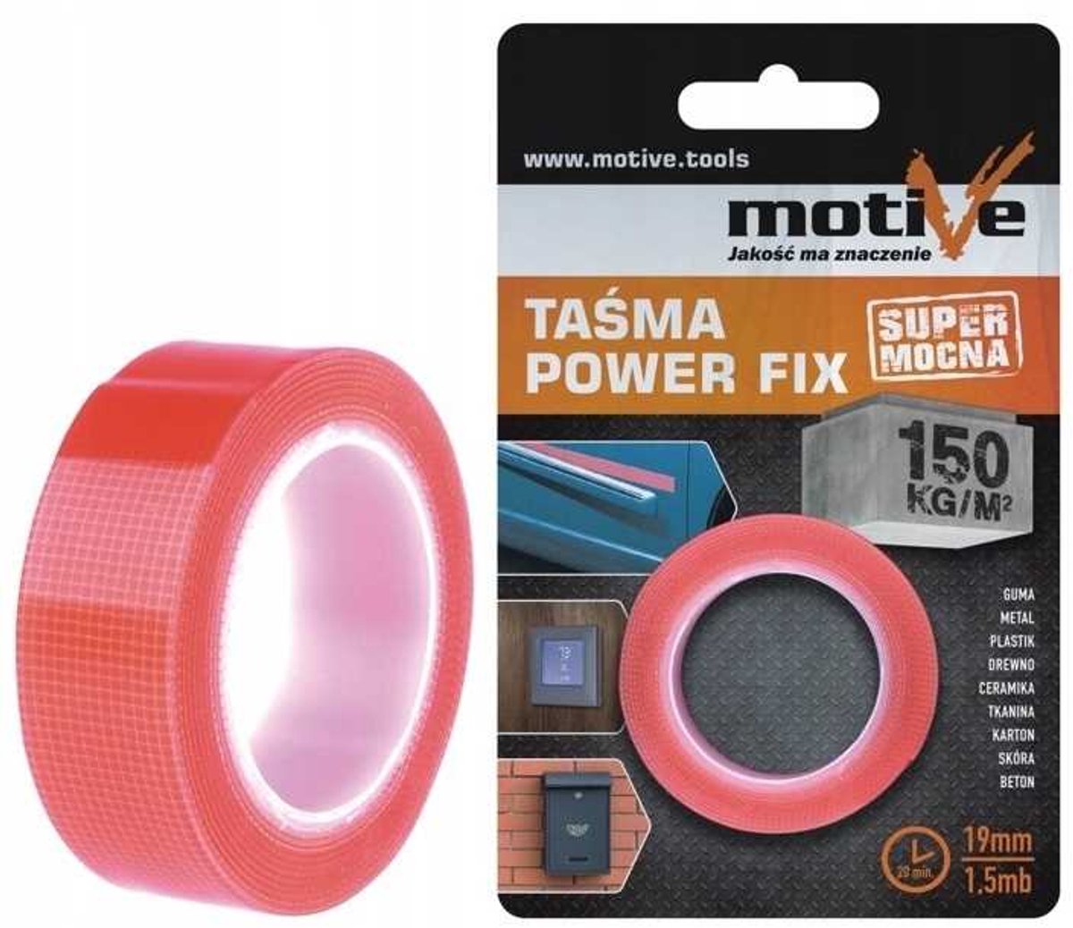 Motief Montagetape Dubbelzijdig 19mm x 1,5m - Zeer Sterk