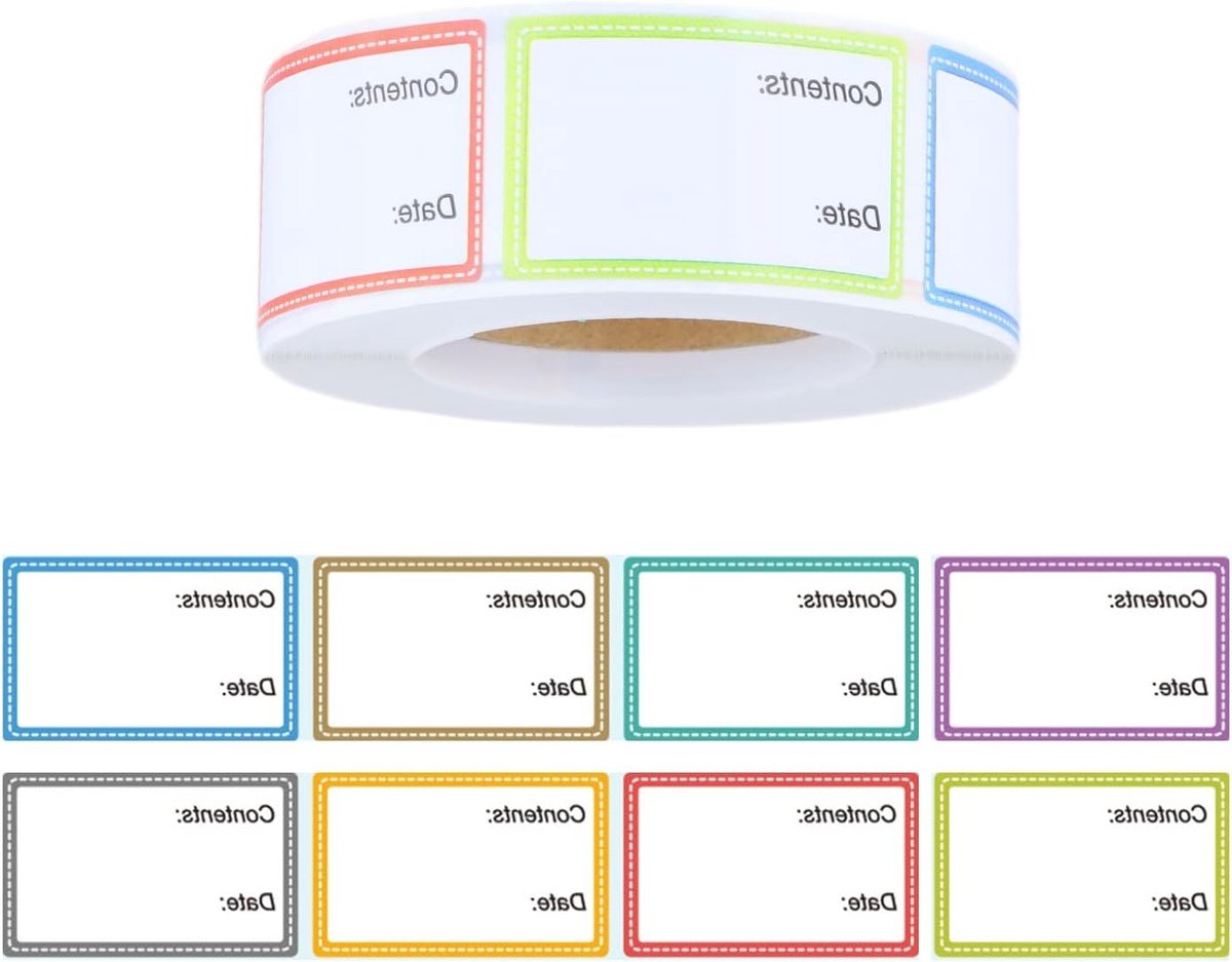 500 Stuks Zelfklevende Vrieslabels 40 x 25 mm voor Herbruikbare Keukenlabels, Voedselstickers, Waterdicht en Uitschrijfbaar voor Vriezerdozen