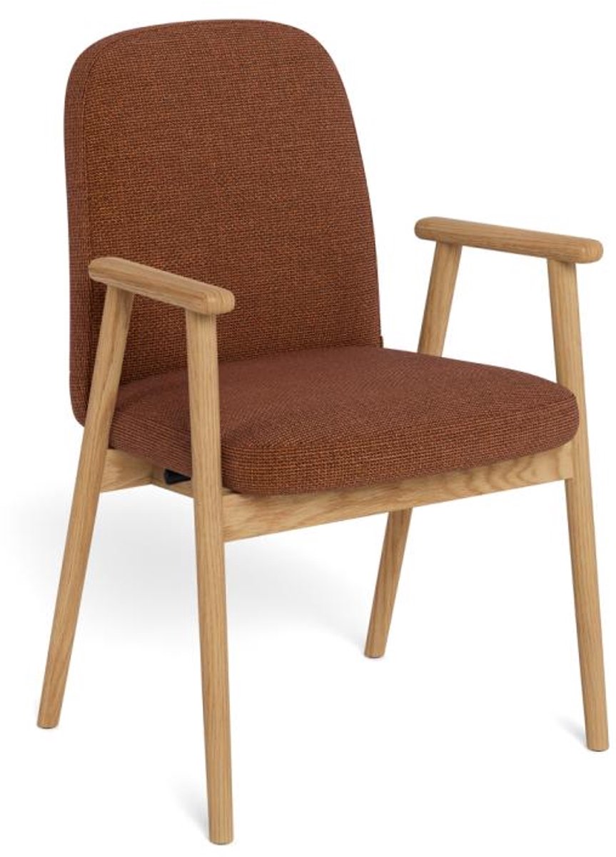 Giga Living Eetkamerstoel Ellen Met Armleuning Basel Terracotta Set van 2 - Giga Living Oranje