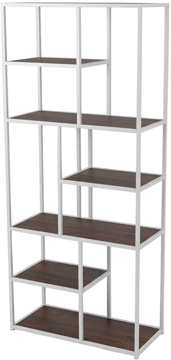 Guadeloupe vakkenkast mangohout - beige frame - walnoot - 84x35x188 cm