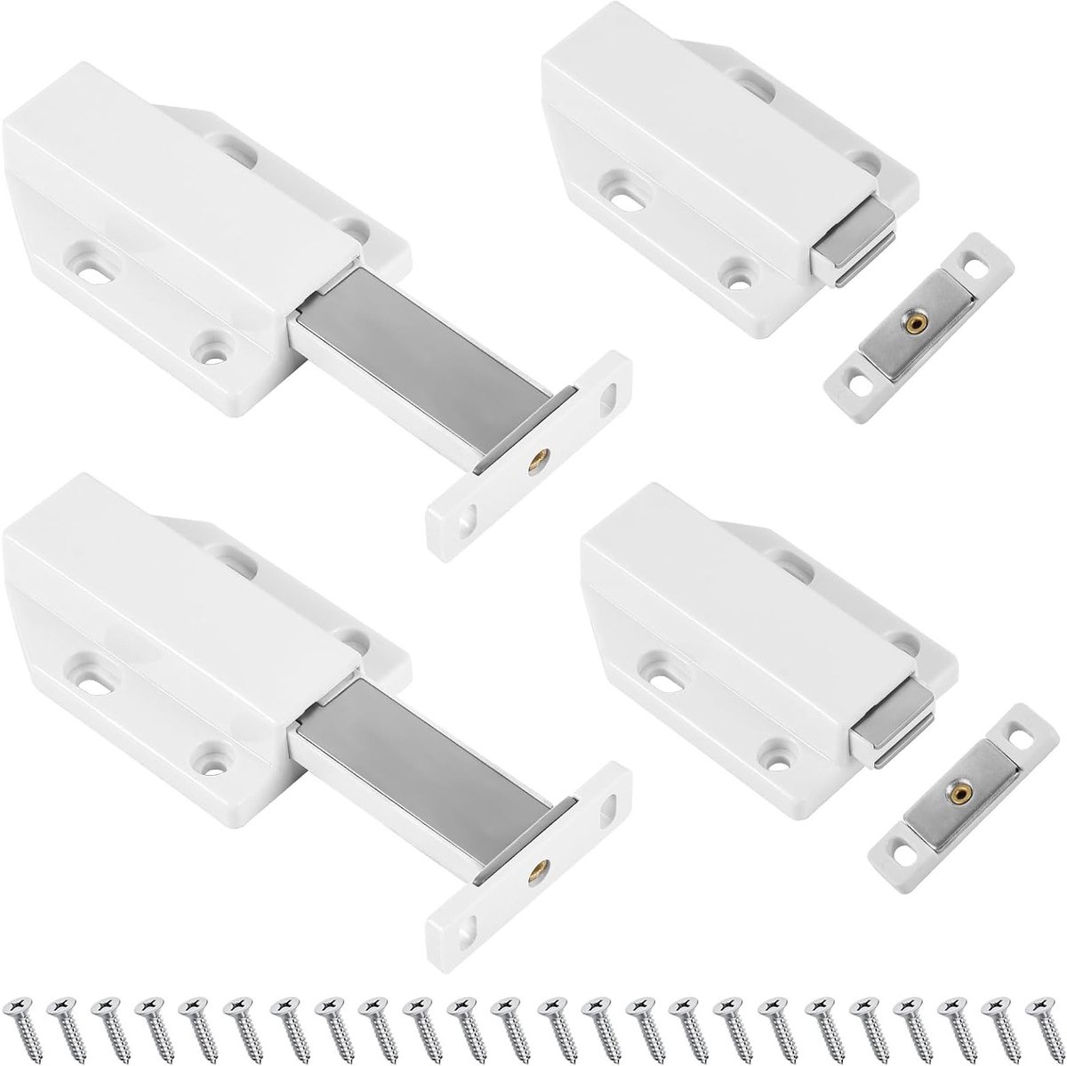 Magnetische Drukknop Deuropeners voor Kasten - 4 Stuks, Zware Kwaliteit voor Meubels, Lades en Deuren, Eenvoudige Installatie en Gebruik