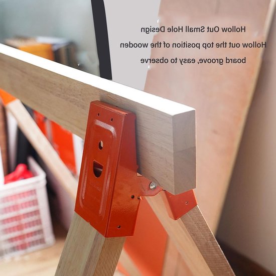 Verstelbare Zaagpaal Beugels voor Houtbewerking - 2 Stuks, 37 x 90 mm, 25° Opening Hoek, Ondersteuning voor Meubels en Decoratie — afbeelding 3