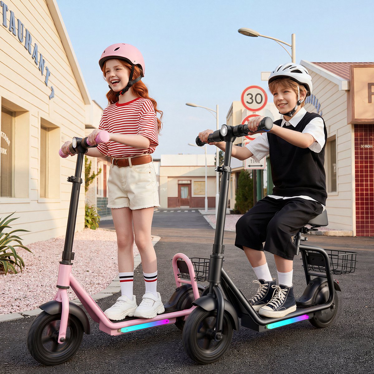 iScooter iK7 Elektrische Step Kinderen - 2‑in‑1 - 8 tot 14 jaar - App - Bluetooth muziek - RGB verlichting - 250W - 10/15/20 km/u - Bereik 15 km - 8,5" Wielen - Zwart thumbnail 6
