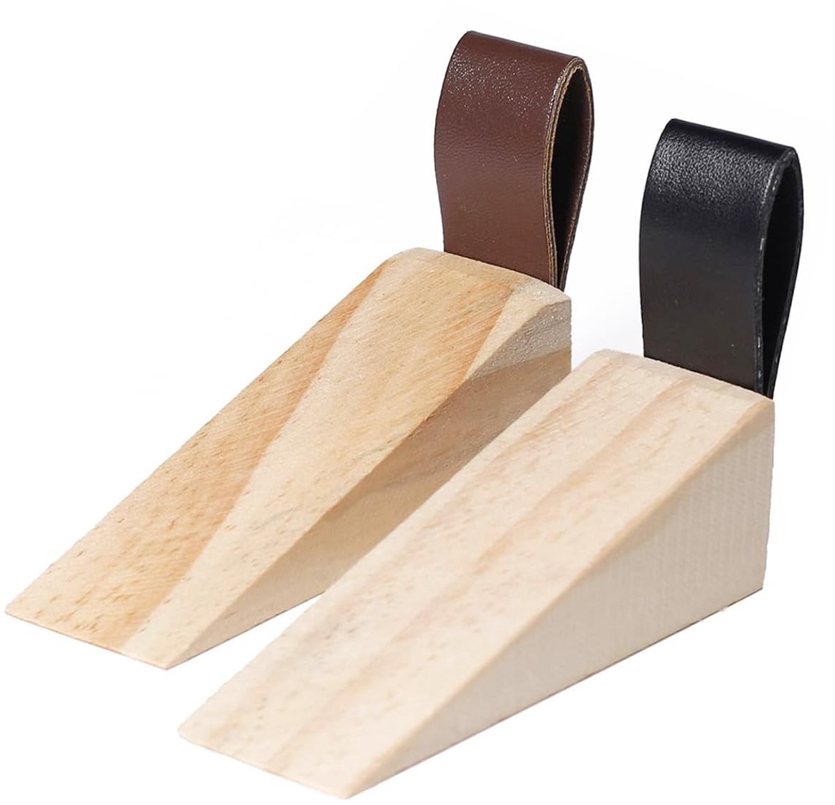 Dailygoods- Deurstopper Antislip - Houten Deurbuffer - Deurvastzetter - Deurstopper voor Binnen - Deurstopper Zelfklevend - 2 Stuks 10x3x3 cm - Deurwig
