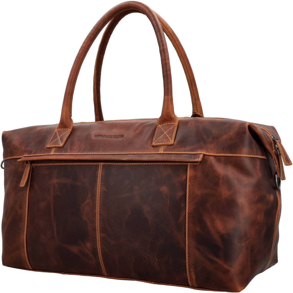 Hide & Stitches Japura Reistas - Leren Reistas - 56 x 33 x 22 cm - Weekendtas - Verstelbare Schouderband - Afneembaar - Reisbagage - Handbagage - Unisex - Cognac