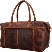 Hide & Stitches Japura Reistas - Leren Reistas - 56 x 33 x 22 cm - Weekendtas - Verstelbare Schouderband - Afneembaar - Reisbagage - Handbagage - Unisex - Cognac