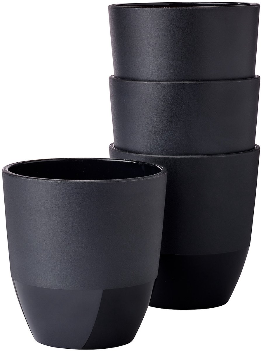 Mepal beker Silueta – 4x 200 ml – Koffiebeker – Nordic black