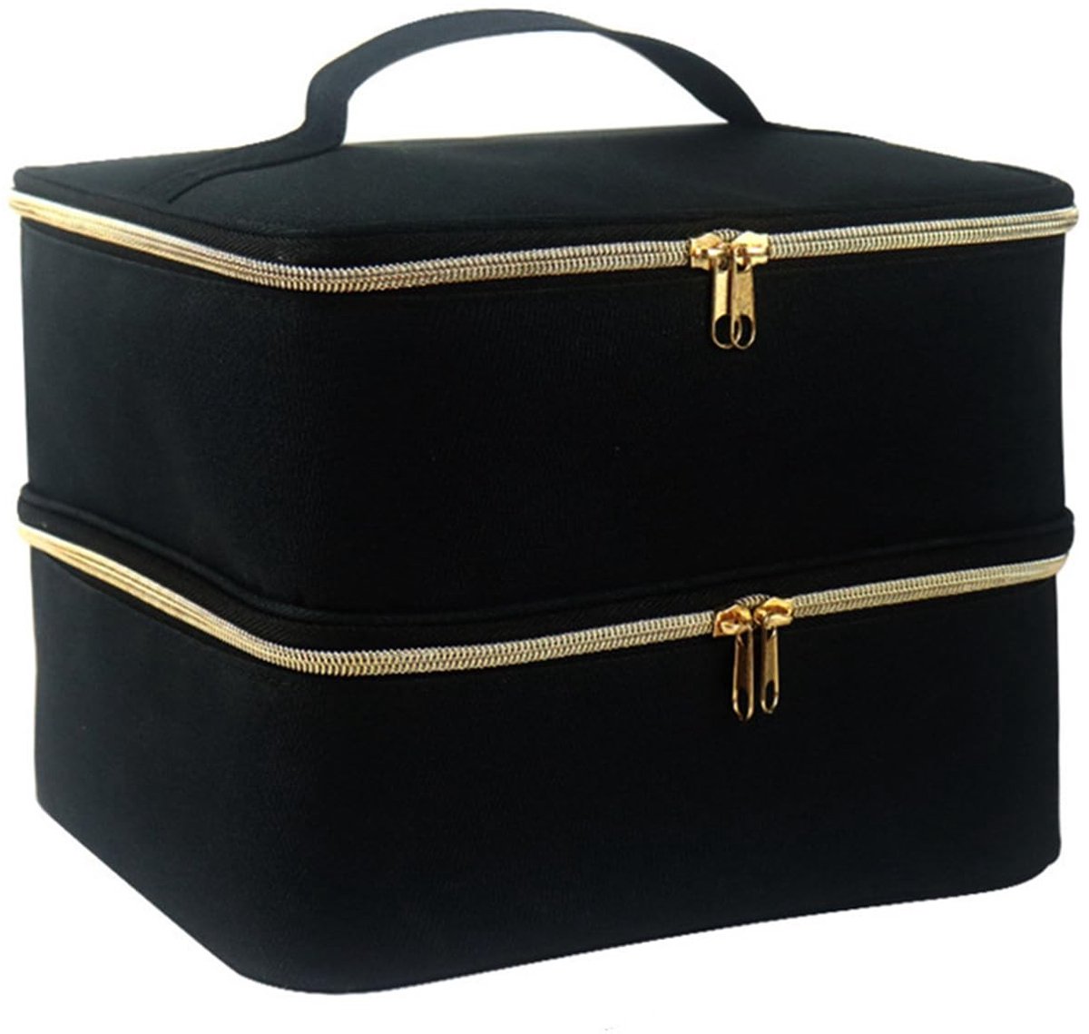 JHUBERS- Nagellak Organizer Dubbellaags - Make-up Tas - Opberghouder - Verstelbaar Compartiment - 30 Flessen - Stevig Handvat - Make-uptas