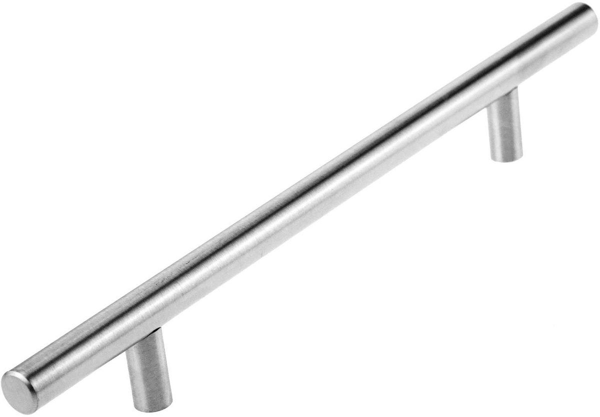 Dailygoods- Deurgreep 160 mm - Roestvrij Staal - T-Handgreep - 10 Stuks - Laser Gesneden - Projectie 32 mm - Totale Lengte 250 mm - Kastknop